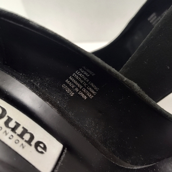 Dune London Aubree block high heels black suede size 9 - Picture 5 of 8